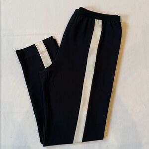 PHILOSOPHY Black With White Stripe Pant Size Medium